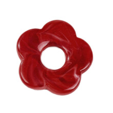 Dyed Resin Charm Five Petal Flower Pendant for DIY Earring-Red
