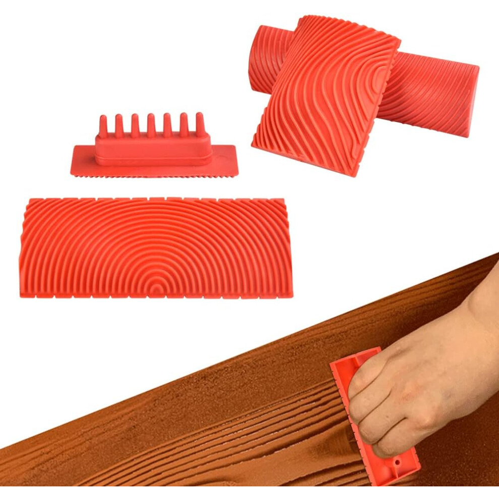 Wood Grain Tool, Texture Pattern Handle Roller For Diy Wall Room Art Decoration, Empaistic Graining Tool Creates Vivid Wood Texture Effect On Various 9405630163285