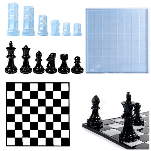 Schachharz-Silikonform, Schachformen-Set, Schach-Epoxidformen-B 2
