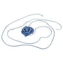 Colliers à fleurs de roses, ras du cou, bijoux de-bleu foncé