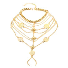Anklet Bracelet Barefoot Sandals Women Beach Ankle Chain-Gold