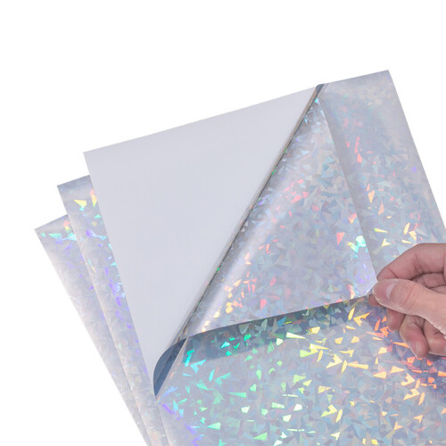 Papier d'impression auto-adhésif en vinyle holographique diamant 2