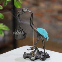 Crane Hanging Incense Burner Alloy Elegant Retro Indoor Decor