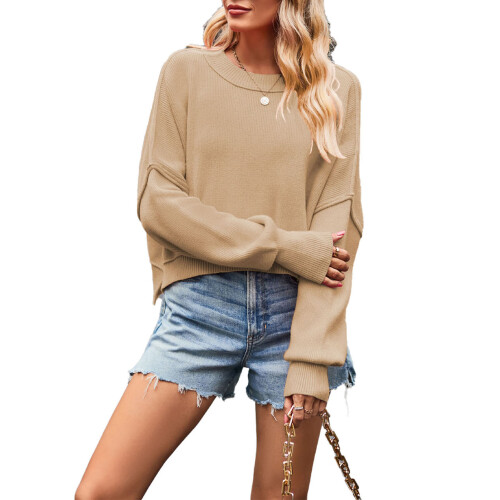 Πουλόβερ με χιτώνα για γυναίκες, oversized μπλουζάκια με μακριά μανίκια και μανίκι