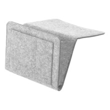 Sleek Felt Bedside Caddy, Two Layer Design For Optimal Organization, Utility Design With Multiple Pockets, Easy Installation For Instant Bedroom Upgra