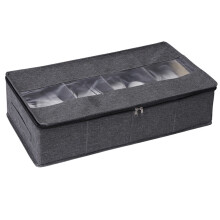 Folding Fabric Under Bed Storage, Clear Window for Instant Recognition, Heavy Duty Breathable Material with Adjustable Dividers, Perfect for Underbed