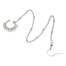 Trendy Personality Nose Ring Fake Septum Rings Crystal-Silver