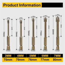 Efficient Universal Drilling Tool, Carbide Drill Bit Set with Multi-Material Compatibility, Concrete Masonry Drill Bits for Tile Glass Wood Brick,