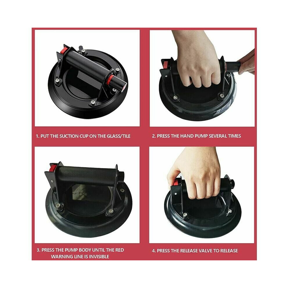 Powerful Vacuum Suction Cups For Heavy Duty Tasks, Industrial Suction Cup Lifter With Manual Vacuum Pump, Suitable For Smooth Surfaces Including 9169997111296