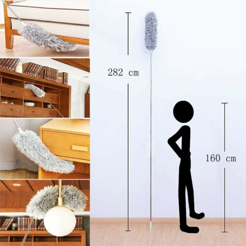 Replaceable Head Microfiber Duster, Washable And Reusable With Scratch-Resistant Hat For Gentle Yet Effective Cleaning 2