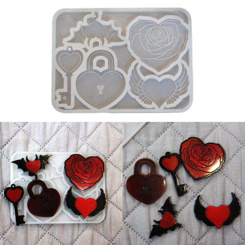 Angel Devil Wing Keychain Silicone Mold with Hole Keyring 1