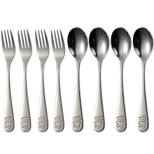 Utensilios infantiles de acero inoxidable, saludables para los más pequeños. Fabricados en metal sólido, mango redondo ergonómico con agarre