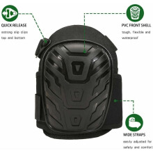 Professional Knee Pads, Heavy Duty Foam Padding For Work, Anti-Slip Gel Construction Ensures Stability, Double Strap System For A Customized Fit,