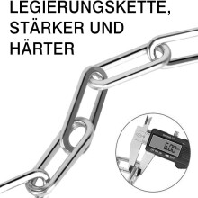 Lucchetto a catena per bicicletta ad alta sicurezza, antifurto, resistente, con ampia applicazione, combinazione a 5 cifre resettabile, catena in