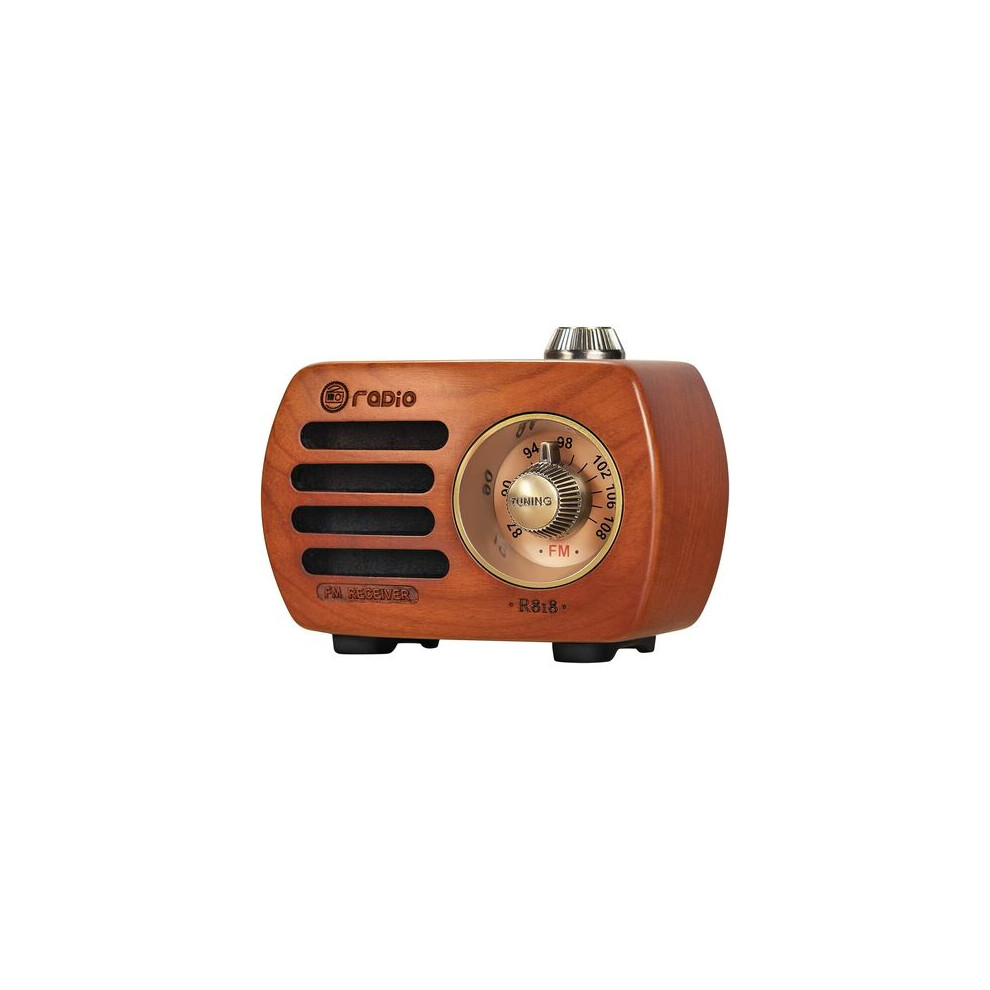 Classic Fm Vintage Radio, Cherry Wood Retro Bluetooth Speaker With Hi-Fi Bass Enhancement For Anywhere, Anytime Music Adventure 9405630887020