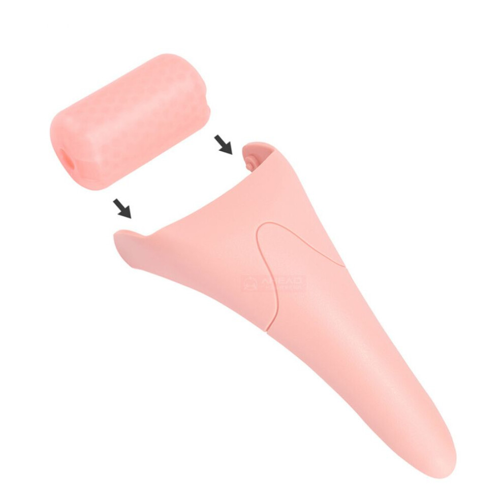 Pink Facial Ice Roller For Puffiness, Migraine Relief Skin Care Tool Promotes Blood Circulation, Beauty Device For Reducing Inflammation, Improves