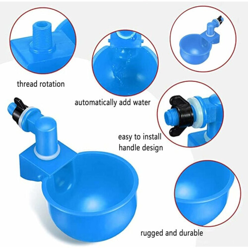 Bebedouro automático para galinhas em material PP resistente, solução prática para kits de bebedouro faça-você-mesmo, compatível com 1