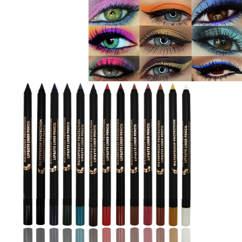 Σετ καλλυντικών 12 τεμαχίων με μολύβια eyeliner σε εκπληκτικά χρώματα, αδιάβροχη