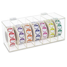 Acrylic Day of the Week Covered Label Dispenser 7-Slot Dispenser Day of the Wall Mount Sticker Roll Dispenser (No Label)