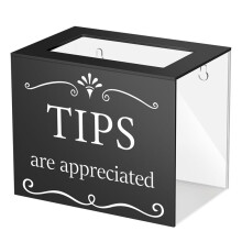 Tip Jars for Money Acrylic Tip Cash Box Donation Tip Bucket 6x4x5 Inch Storage Container Suggestion Box Raffle Cash Box