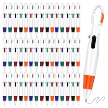 100 Stuks Pennen, 4-in-1 Veelkleurige Inkt Balpennen met Sleutelhanger Verpleegkundige Pennen voor Kantoor- en Schoolbenodigdheden