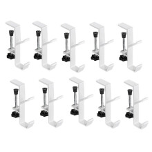 10 Peças de Gancho de Mesa com Trava de Camada Dupla, Gancho de Bolsa, Mesa de Escritório, Gancho de Bolsa Móvel, Mesa Lateral, Gancho Branco