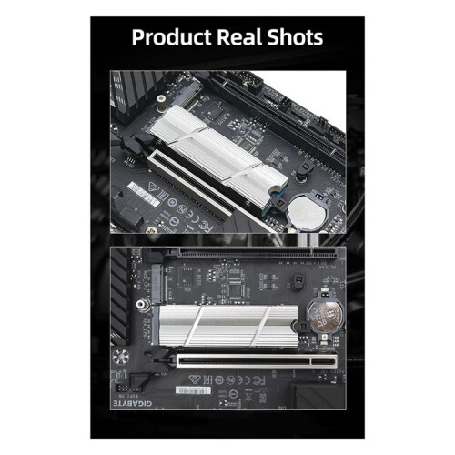 M.2 2280 SSD Doppelseitiger Kühlkörper TEUCER für PC / für PS5 M2-9 mit Thermo-Silikonpad Solid State Kühlkörper Silber 1