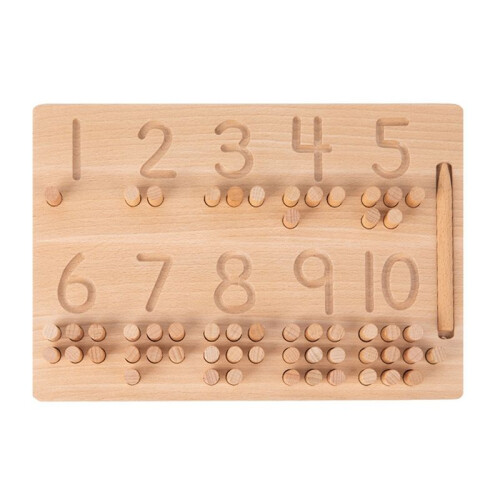 1-10 Number Description Pen Control Training Board Blind Writing Board Wooden Counting Classification Math Toys