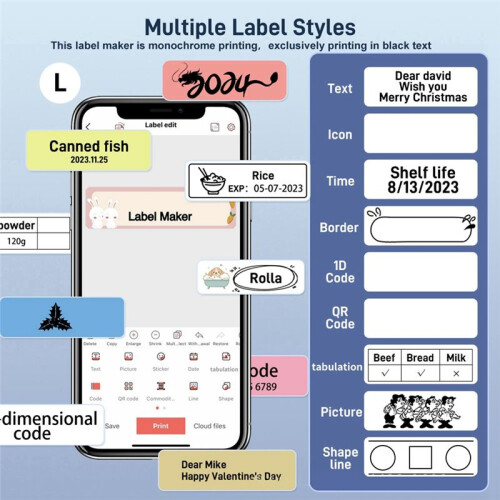 Label Maker Machine - , Multifunctional for Business, Office, Retail, 2