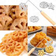 Bunuelos-Vorm met Handvat, Metalen Bunuelos-Koekjesvorm, Afneembare Rozet-Rozet-Ijzeren Vormenset, voor Bakken en Koken