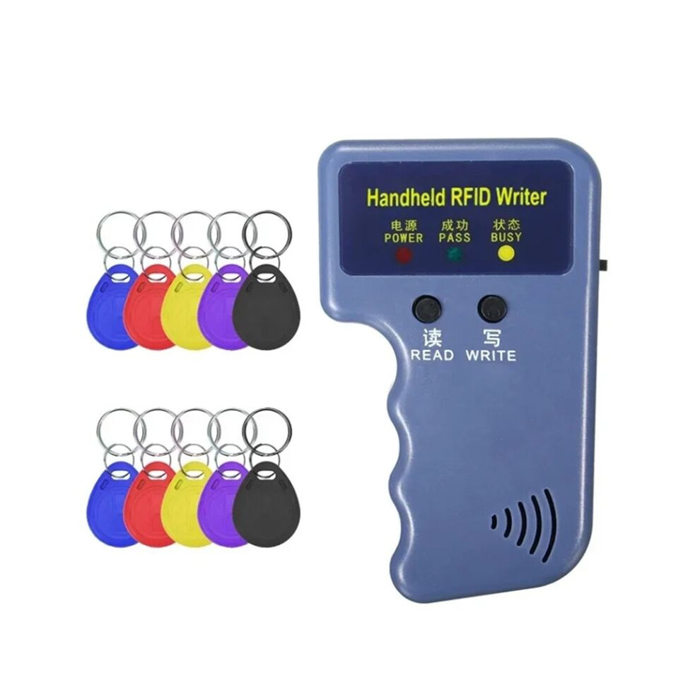Handheld 125Khz Rfid Copier Writer Duplicator Programmer Reader + Em4305 T5577 Rewritable Id Keyfobs 4711275763106