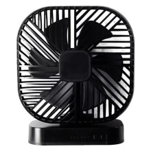 Ventilateur Magnétique USB, Alimenté par USB ou 4 Piles AA, Ventilateur de Bureau avec Fonction Synchronisation à Trois Vitesses, Ventilateur de