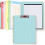 Foldable Spiral Clipboard with Storage Zipper Pouch,5 Plastic Folders with 10 Pockets, Refillable Lined Notepad 1