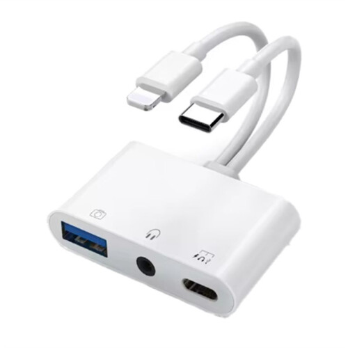 For  Interfaceg/Type C to USB 3.0/3.5mm/Type C OTG Adapter 3.5mm Audio Jack Splitter for / with Charging