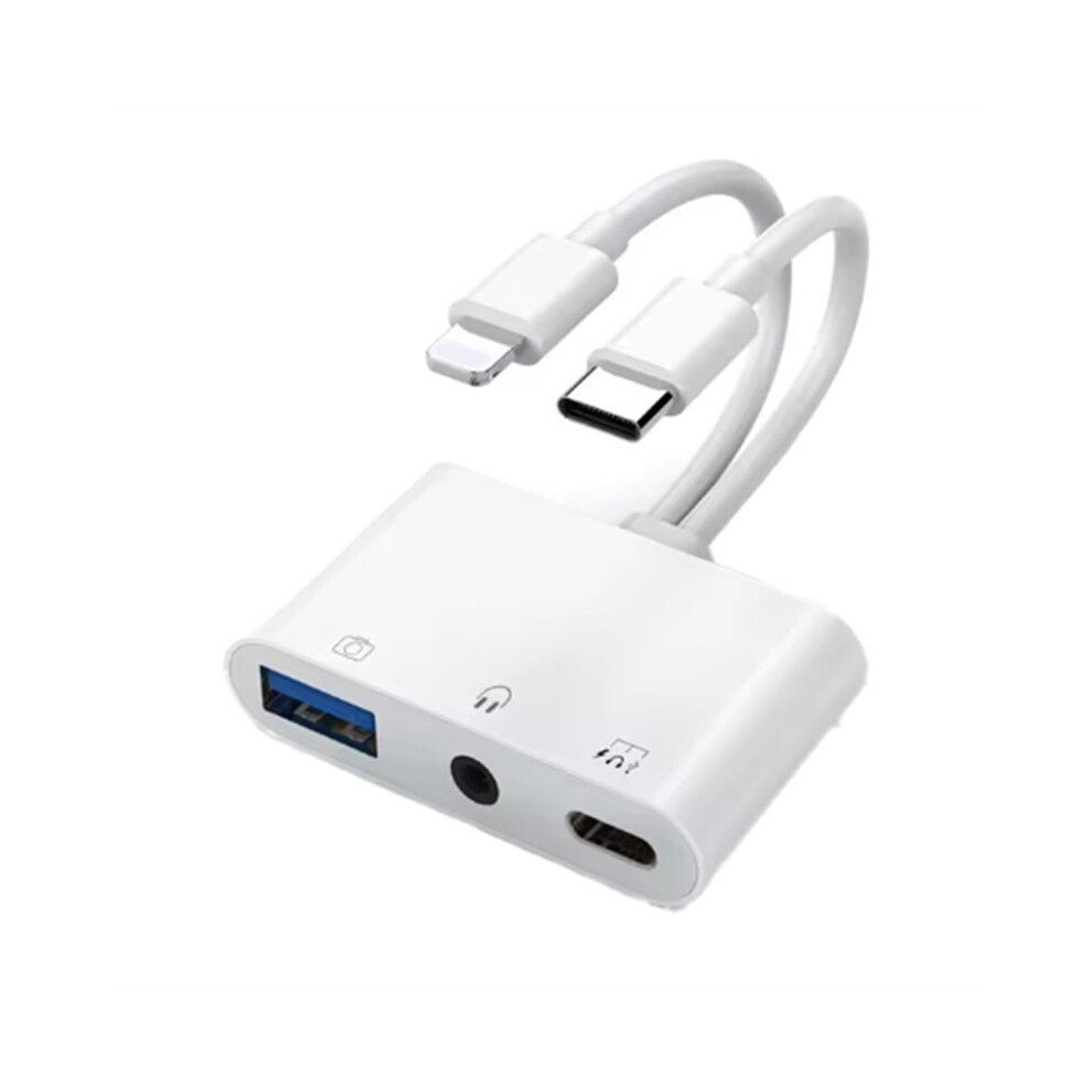 For Interfaceg/Type C To Usb 3.0/3.5Mm/Type C Otg Adapter 3.5Mm Audio Jack Splitter For / With Charging White 6031760035531