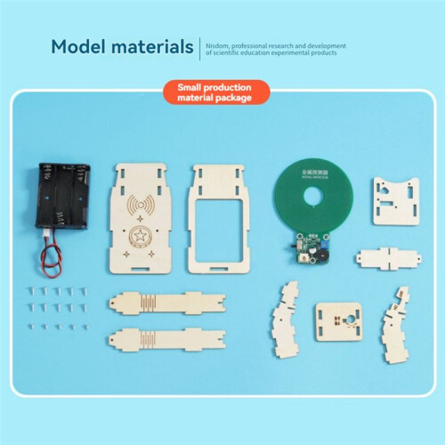 DIY Metal Detector Technology Science Experimental Tool Kit Learning Educational Wooden Puzzle for Kids Teaching Aid 1