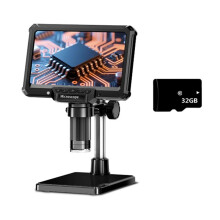 7inch HD Video Microscope with Lights for PCB Repair, Coins, Plants Coin Collection Supplies B