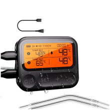 Meat Thermometer 2 Probes Digital Food Thermometer with Wireless APP Control for BBQ Oven Grill