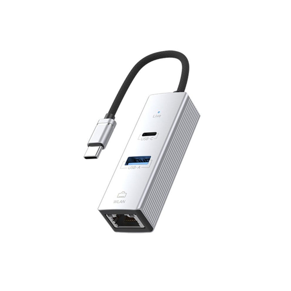 Wired Network Card Type-C To 3.0Hub 100M Network Card Mobile Phone Tablet Notebook Desktop Rj45 Silver 6031747789914