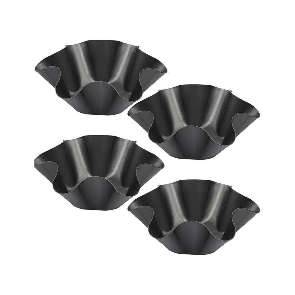 4PCS 8Inch Nonstick Large Taco Shell Bowl - Carbon Steel Tortilla Maker Shell Pans Baking Molds Tostada for Salad Bowls