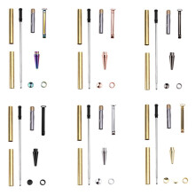 Wooden Twister Pen Set 6-Pack, Various Finishes 7mm Twister Pen Set