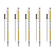 5 Pcs Slimline Pen Kits for Wood Turning, 7mm Twist Pen Kit with Refill, Ideal for DIY Gifts Silver