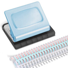 10 Hole Punch Binding Machine for Planners, with 10 Multi-Color Binder Rings, 30 Holes A4, 20 Holes A5