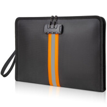 Borsa Portadocumenti Ignifuga con Lucchetto, Borsa Portasoldi Ignifuga da 13x9,2 Pollici, con Cerniera e Lucchetto, Adatta per Tablet e Documenti A4