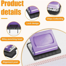 10 Hole Punch Binding Machine for Planners, with 10 Multi-Color Binder Rings, 30 Holes A4, 20 Holes A5