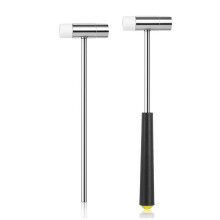 2 Pcs Dual Small Hammer, 7 Inches Light Weight Hammer Silicone and Metal Jewelry Mallet Hammer