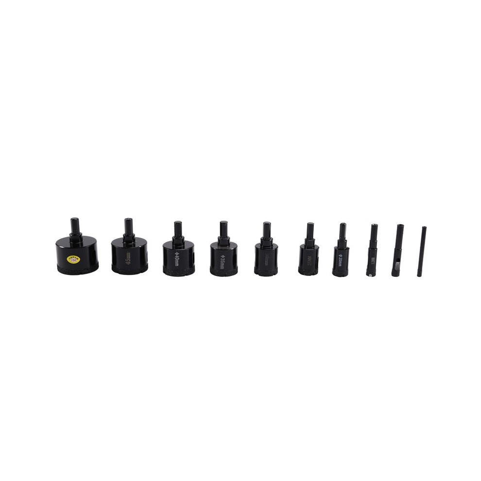 Diamond Core Drill Bit Set, 10 Pcs Brazed Hole Saw For Tile, Granite, Marble, And More 4711745499917