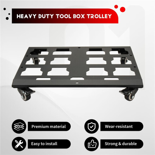 Heavy Duty Tool Box Trolley Large Wheels with Braking Systems for  Packout Toolboxes 1