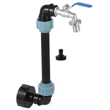 IBC Tank Gooseneck Adapter Set with Brass Tap 3/4 Inch Outlet Tap for 1000L Rainwater Tank Rain IBC Container