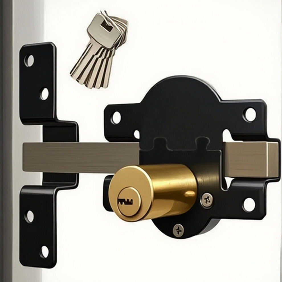 Barn Door Lock Double-Sided Sheds Lock Sliding Door With 5 Keys For Exterior Interior Backyard Shed Rv Fence 6032723104332